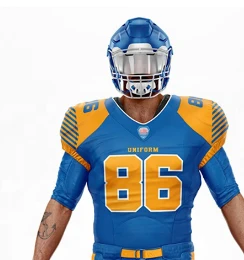 Jersey de futbol americà blau de sublimació personalitzada d'alta qualitat